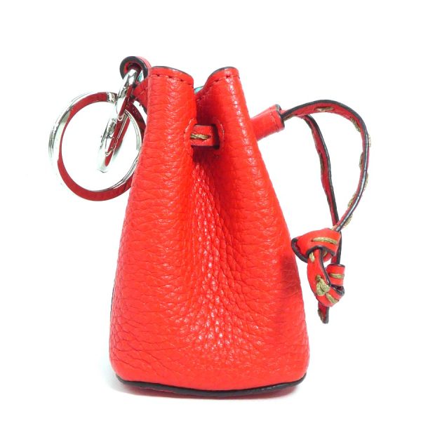 e57061f 1 Fendi Leather Metal Key Ring Orange