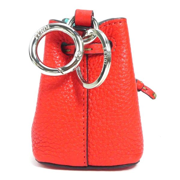 e57061f 2 Fendi Leather Metal Key Ring Orange