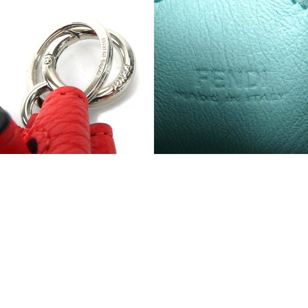 e57061f 7 c Fendi Leather Metal Key Ring Orange