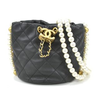 e57101f Chanel Cambon Line Shoulder Bag Diagonal Lambskin Black