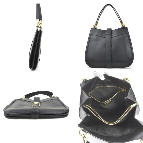 e57163a 1 c Salvatore Ferragamo Shoulder Bag Leather Black