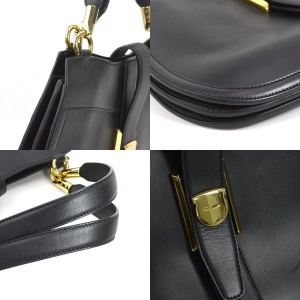 e57163a 5 c Salvatore Ferragamo Shoulder Bag Leather Black