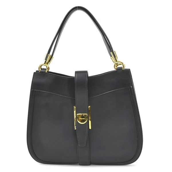 e57163a Salvatore Ferragamo Shoulder Bag Leather Black