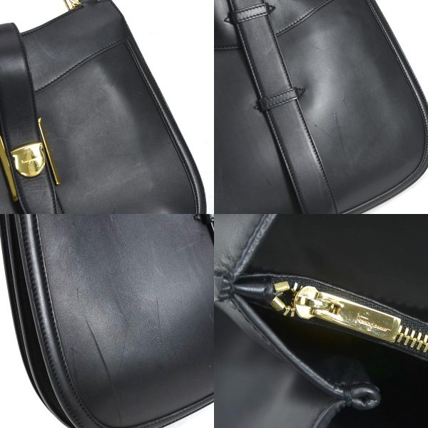 e57163a 9 c Salvatore Ferragamo Shoulder Bag Leather Black