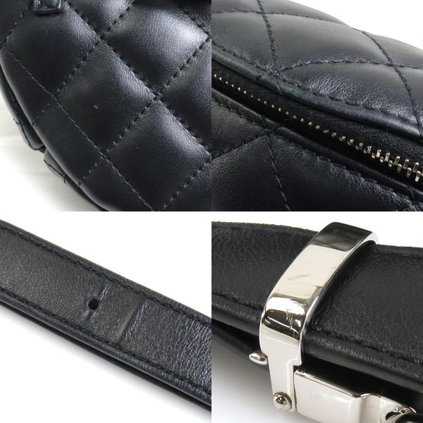 e57314i 6 c Chanel Matelasse Leather Waist Bag Black