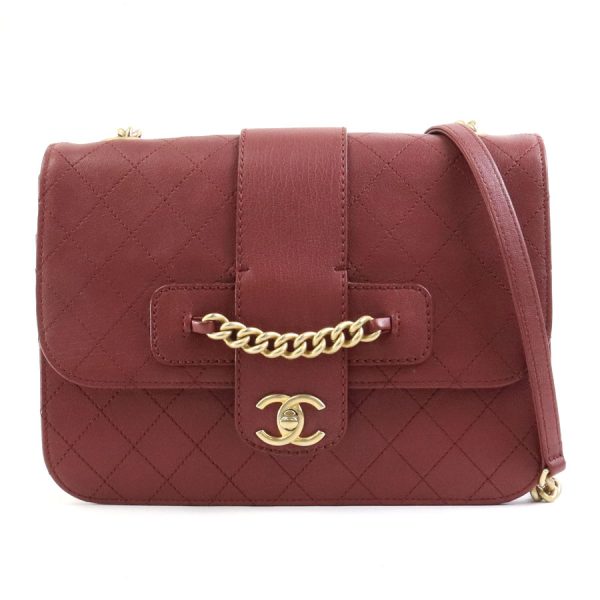 e57404a Chanel Matelasse Coco Mark Leather Crossbody Shoulder Bag Burgundy