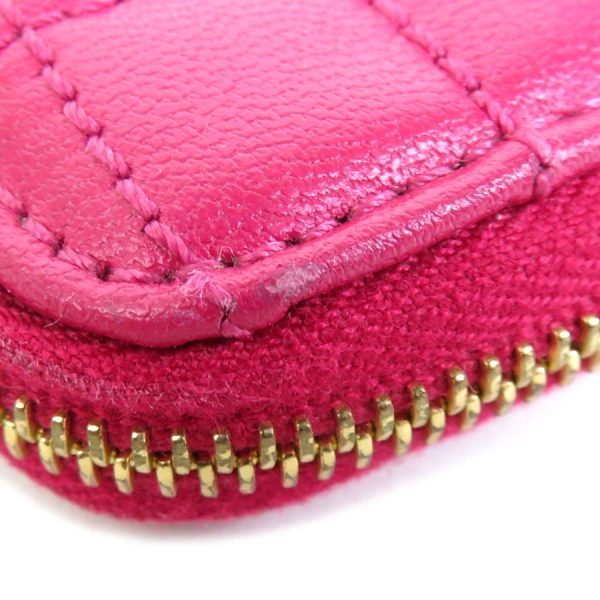 e57416g 3 Celine Quilted Leather Coin Case Pink