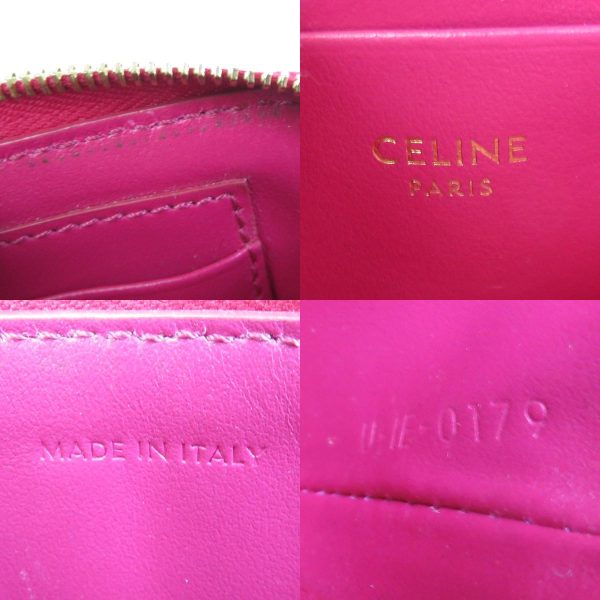 e57416g 4 c Celine Quilted Leather Coin Case Pink