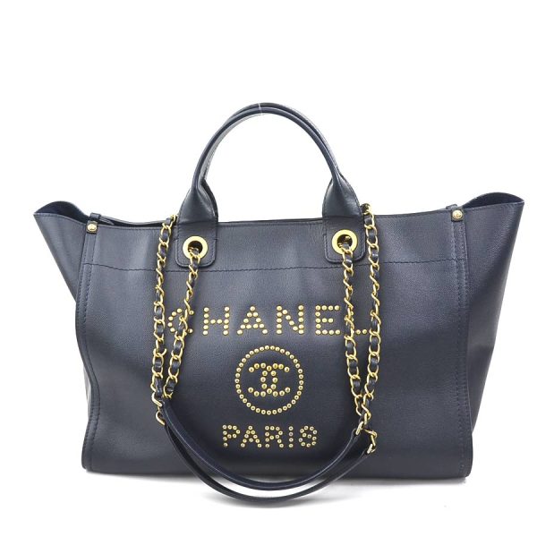 e57645a Chanel Deauville Leather Shoulder Bag Navy