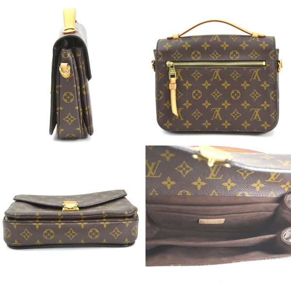 e57647a 1 c Louis Vuitton Monogram Pochette Metis MM Crossbody Handbag Brown Gold