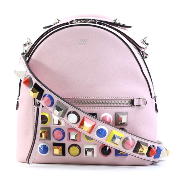 e57770f Fendi Leather Studded Crossbody Shoulder Bag Light Pink Multicolor