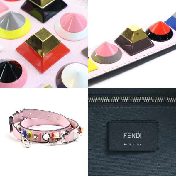 e57770f 6 c Fendi Leather Studded Crossbody Shoulder Bag Light Pink Multicolor