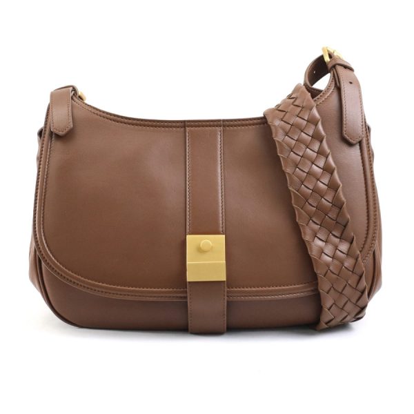 e57795f Bottega Veneta Crossbody Shoulder Bag Intrecciato Leather Brown