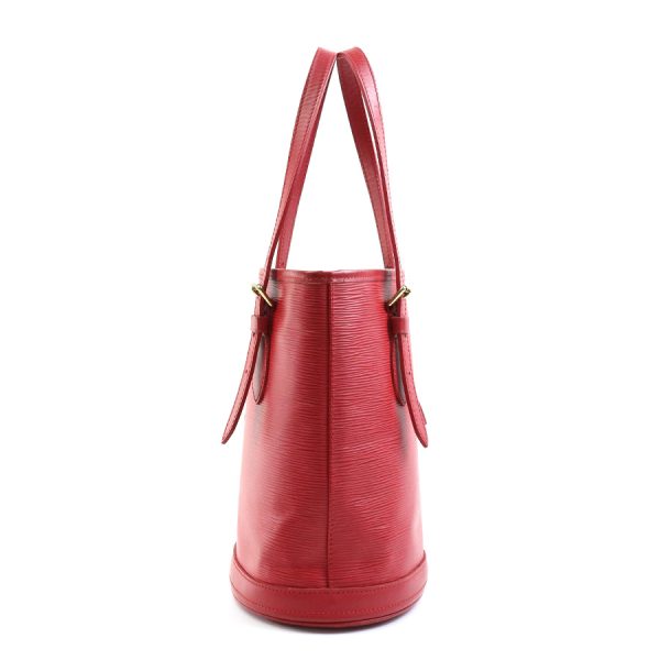 e57796f 1 Louis Vuitton Epi Petit Bucket PM Shoulder Bag Red Gold