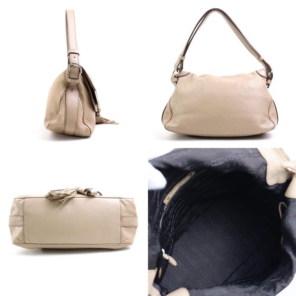 e57857k 1 c Celine Leather Shoulder Bag Beige