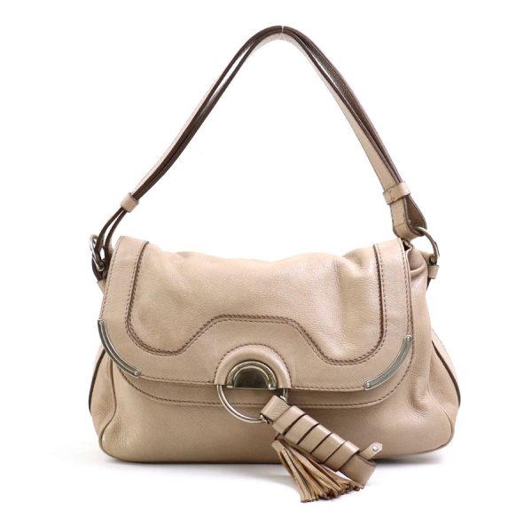 e57857k Celine Leather Shoulder Bag Beige