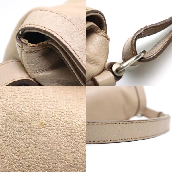 e57857k 9 c Celine Leather Shoulder Bag Beige