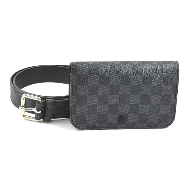 e57884f Louis Vuitton Damier Graphite Suntulle Pochette Homme Waist Bag Dark Gray Silver