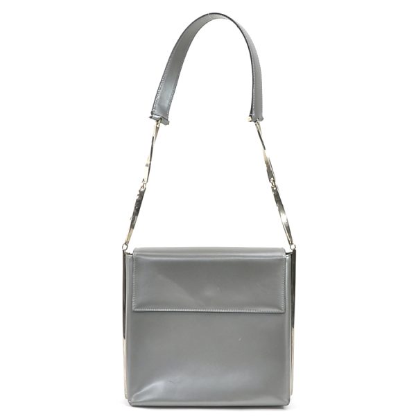 e57947a Salvatore Ferragamo Shoulder Bag Leather Metal Gray