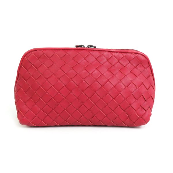 e57991a 1 Bottega Veneta Pouch Intrecciato Leather Red