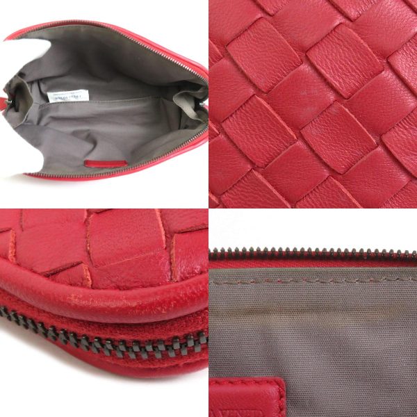 e57991a 3 c Bottega Veneta Pouch Intrecciato Leather Red