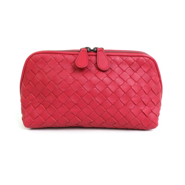 e57991a Bottega Veneta Pouch Intrecciato Leather Red