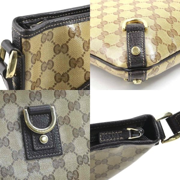 e58006i 5 c Gucci GG Crystal PVC Leather Crossbody Shoulder Bag Brown