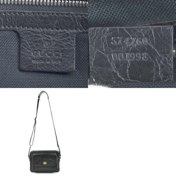 e58033a 10 c Gucci Leather Canvas Crossbody Shoulder Bag Black