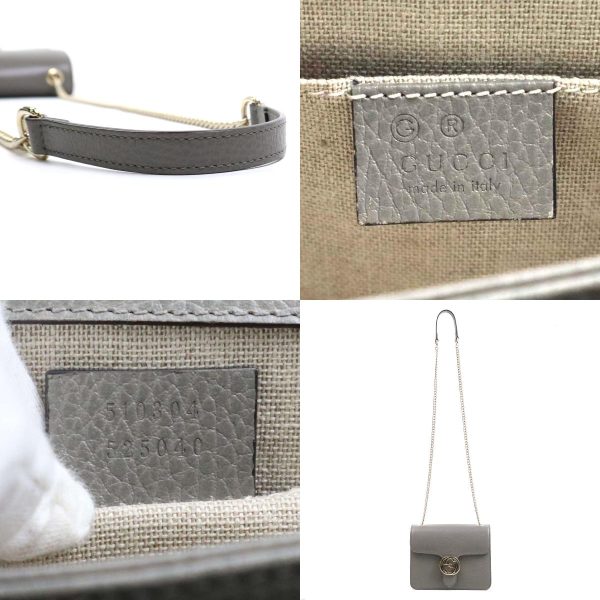 e58037a 10 c Gucci Interlocking G Leather Crossbody Shoulder Bag Gray