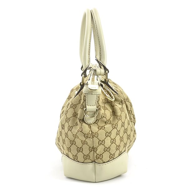 e58072a 1 Gucci GG Canvas Sookie Canvas Leather Shoulder Bag Beige