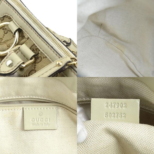 e58072a 10 c Gucci GG Canvas Sookie Canvas Leather Shoulder Bag Beige