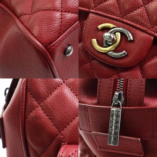 e58102g 5 c Chanel Matelasse Caviar Skin Leather Shoulder Bag Burgundy