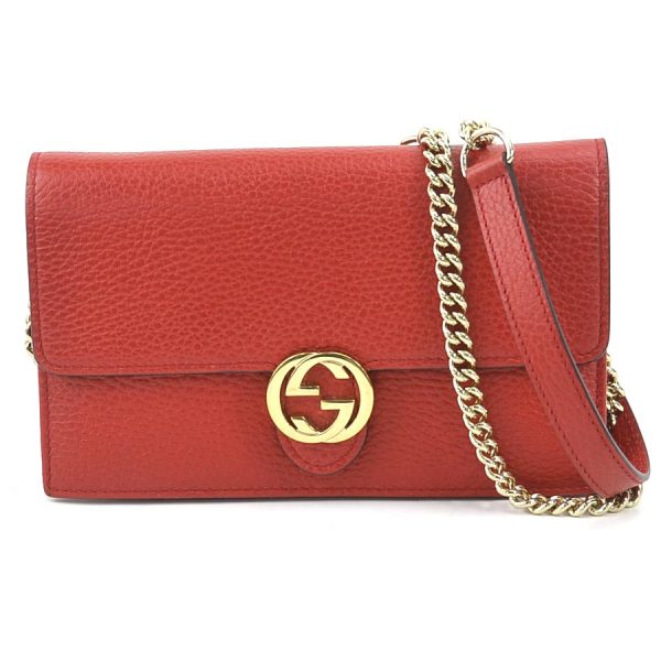 e58133f Gucci Interlocking G Leather Crossbody Shoulder Bag Red