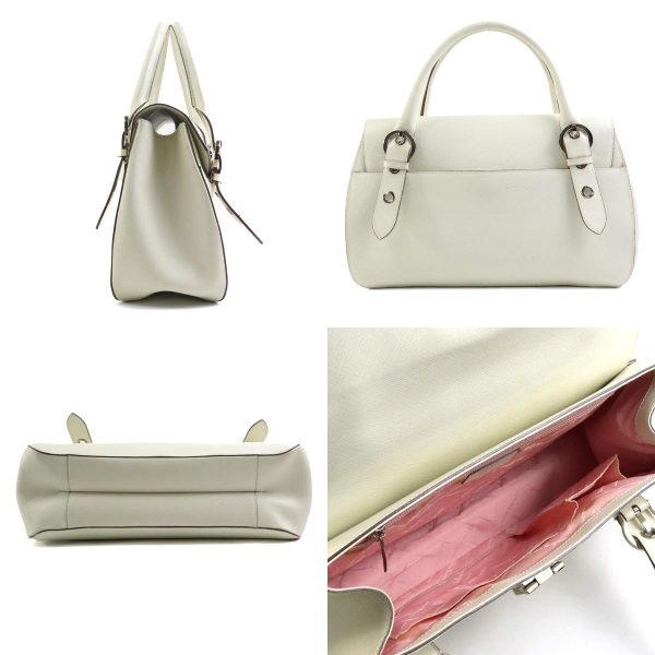 e58213a 1 c Salvatore Ferragamo Handbag Gancini Leather Off White Silver