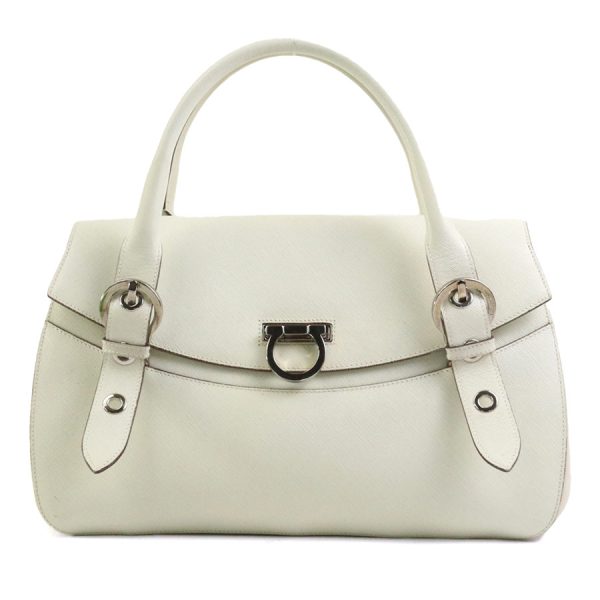 e58213a Salvatore Ferragamo Handbag Gancini Leather Off White Silver