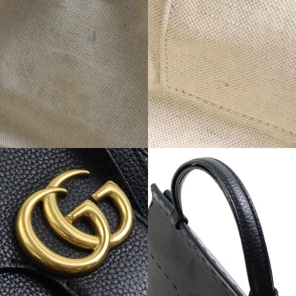 e58248k 6 c Gucci GG Marmont Leather Crossbody Shoulder Bag Black