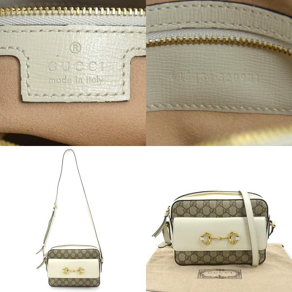 e58325i 10 c Gucci GG Supreme PVC Leather Crossbody Shoulder Bag Beige