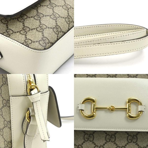 e58325i 6 c Gucci GG Supreme PVC Leather Crossbody Shoulder Bag Beige