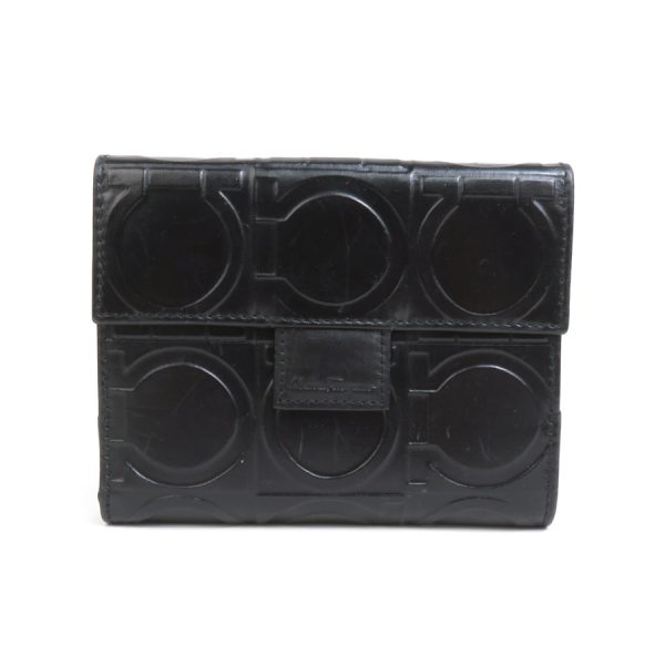 e58429a Salvatore Ferragamo Bifold Wallet Gancini Leather Black