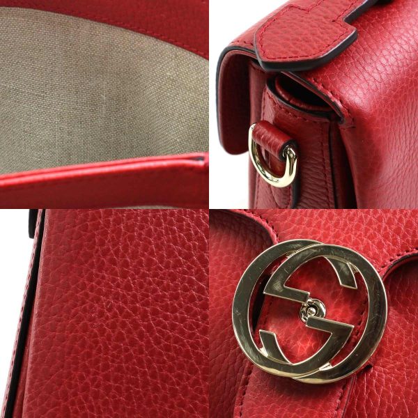 e58443f 6 c Gucci Interlocking G Leather Shoulder Bag Red