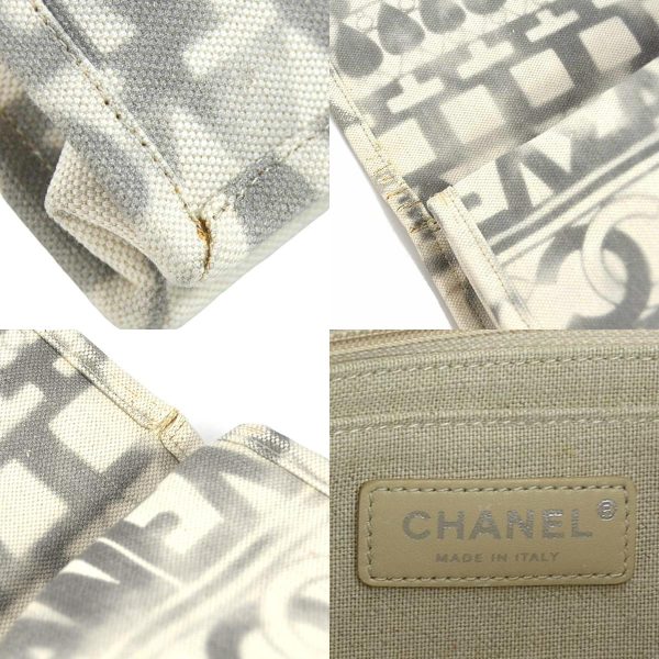 e58542g 9 c Chanel Canvas Clutch Bag Off White