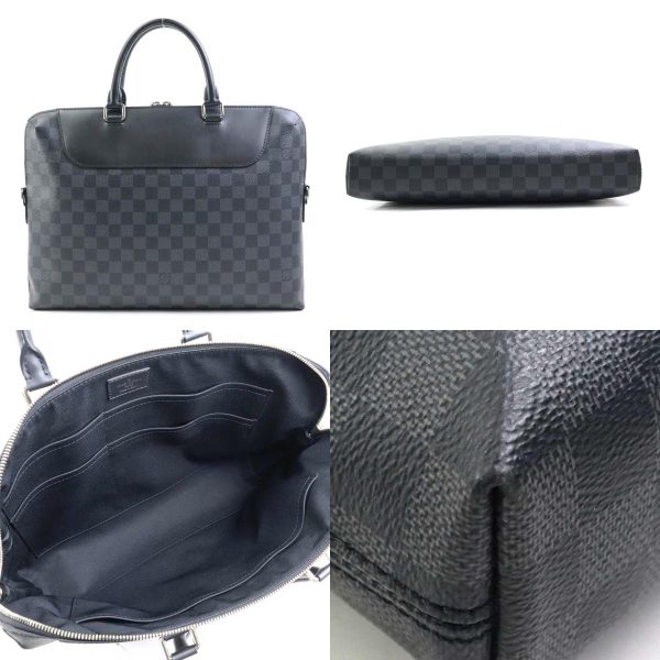 e58561a 2 c Louis Vuitton Damier Graphite Porte de Cumandour NM Business Bag Dark Gray Black Silver