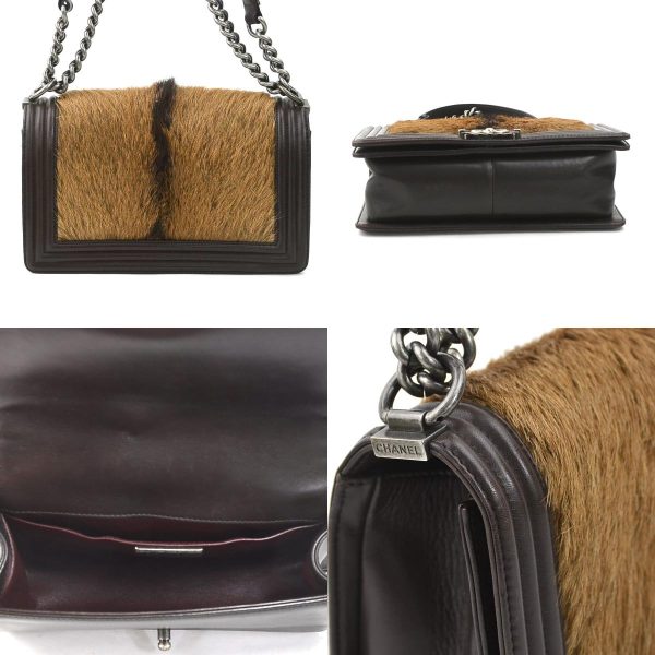 e58585a 2 c Chanel Boy Chanel Leather Goat Hair Shoulder Bag Brown