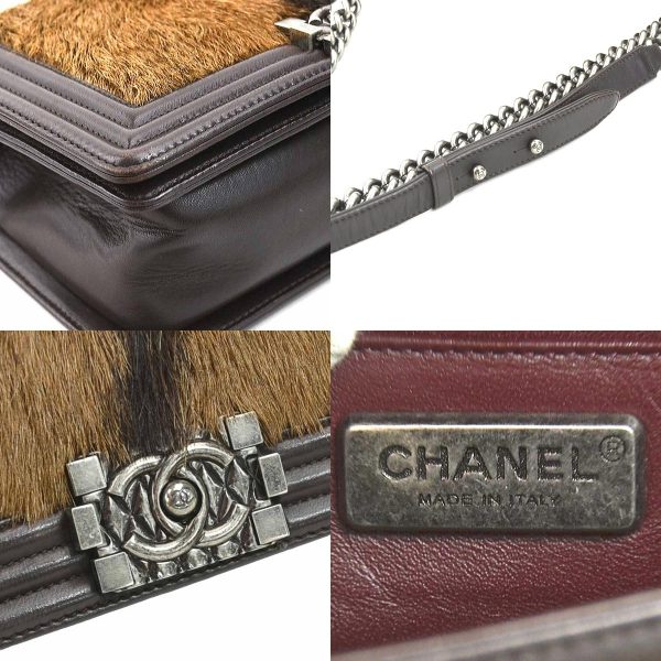 e58585a 6 c Chanel Boy Chanel Leather Goat Hair Shoulder Bag Brown