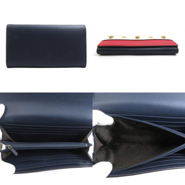 e58596f 2 c Gucci Leather Bifold Long Wallet Navy