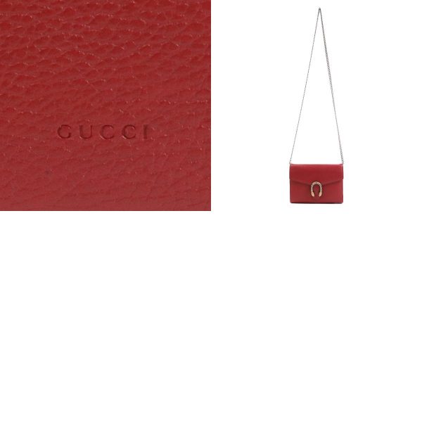 e58606a 13 c Gucci Duonisos Leather Chain Wallet Dark Red