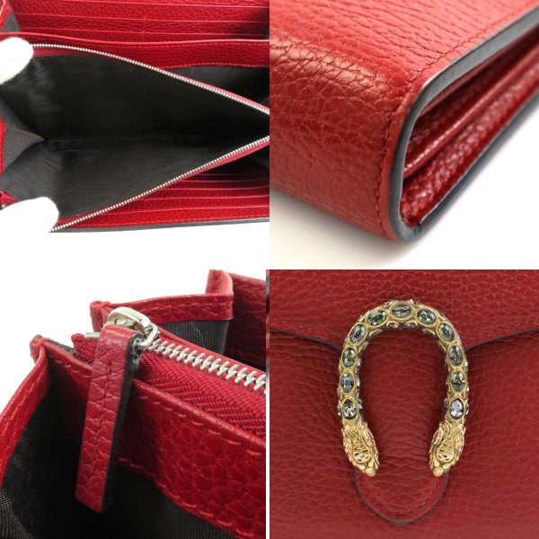 e58606a 5 c Gucci Duonisos Leather Chain Wallet Dark Red