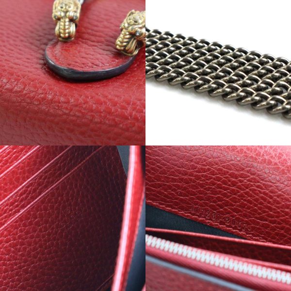 e58606a 9 c Gucci Duonisos Leather Chain Wallet Dark Red