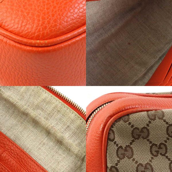 e58743a 5 c Gucci GG Canvas Leather Crossbody Shoulder Bag Brown