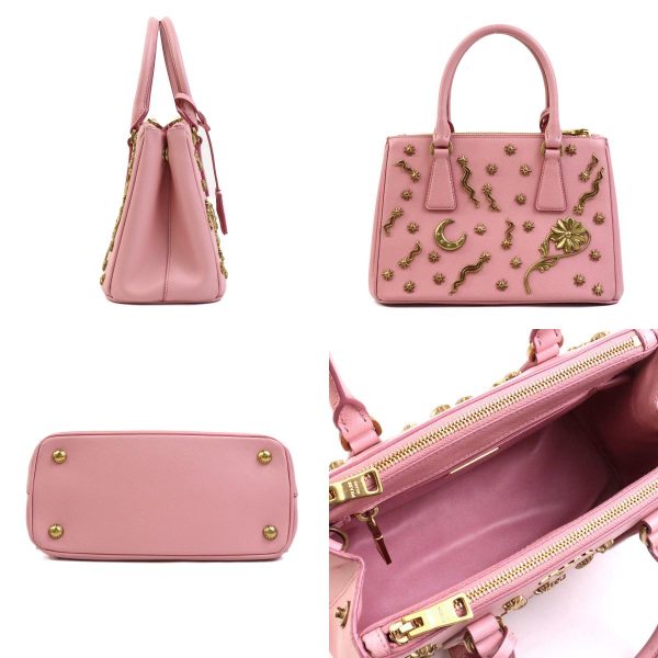 e58761a 1 c Prada Leather Metal Shoulder Bag Pink